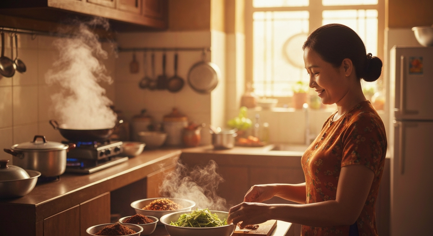 Vietnamese family kitchen
